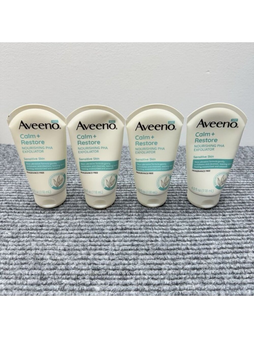 Lot Of 4 Aveeno Calm Restore Nourishing PHA Exfoliator for Sensitive Skin NEW